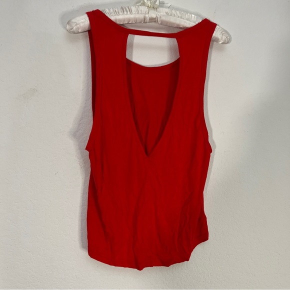 Shein Red Tank Top Open Back Keyhole Lightweight Flowy Sleeveless Shirt Sz S - Picture 4 of 7